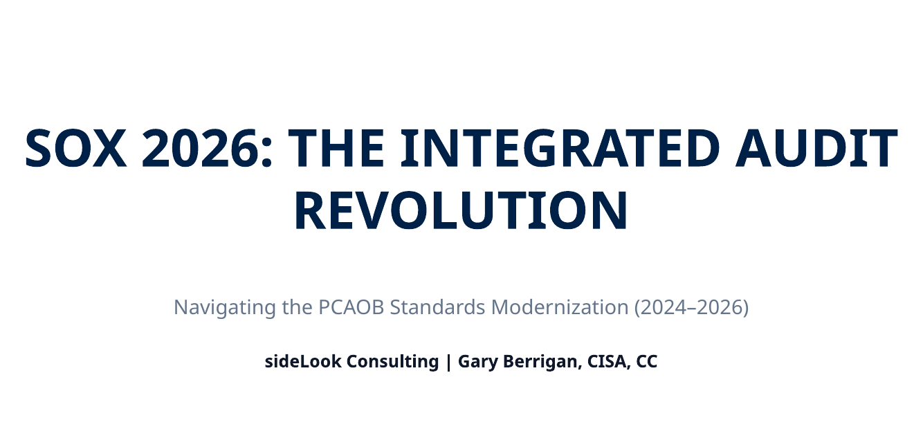 Preview of the SOX 2026 integrated audit revolution presentation